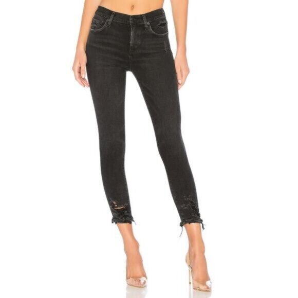 Agolde Sophie High Rise Skinny Crop In Temple Size 24 - Picture 1 of 6